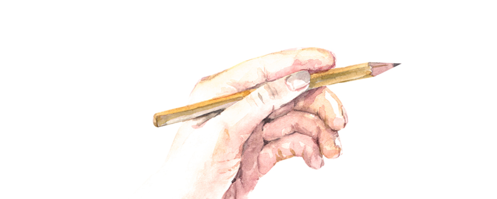Illustration mit Stift in der Hand für Feedback im KastlGreissler