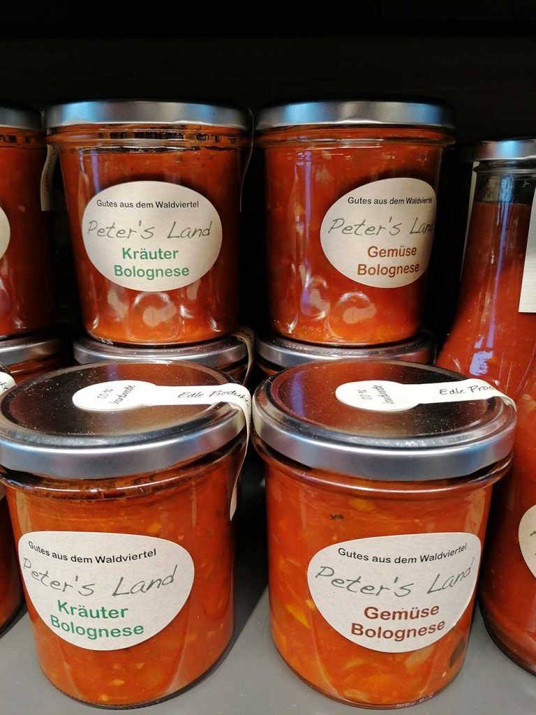 KastlGreissler Tulbing, Peter's Land, Kräuter Bolognese, Gemüse Bolognese